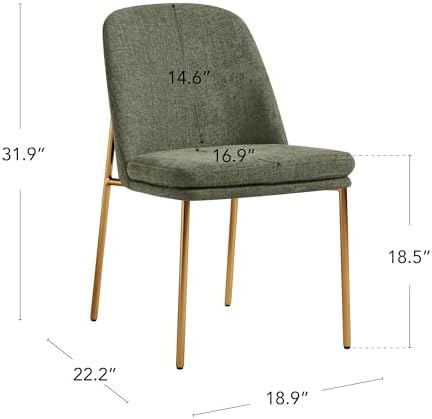 CHITA Modern Dining Chairs Set of 3, Upholstered Dining Chair, Moss Green