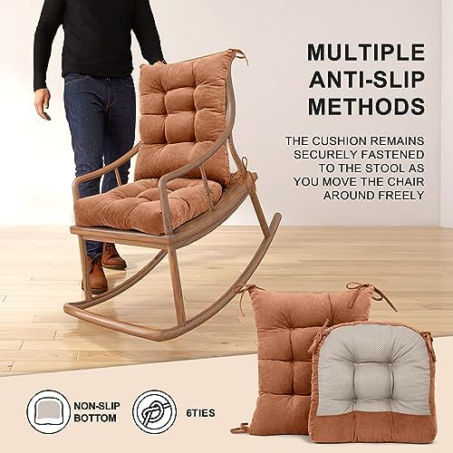 Lokex Rocking Chair Cushion, Tufted Indoor Rocking Chair Pads, 28x18/18x18