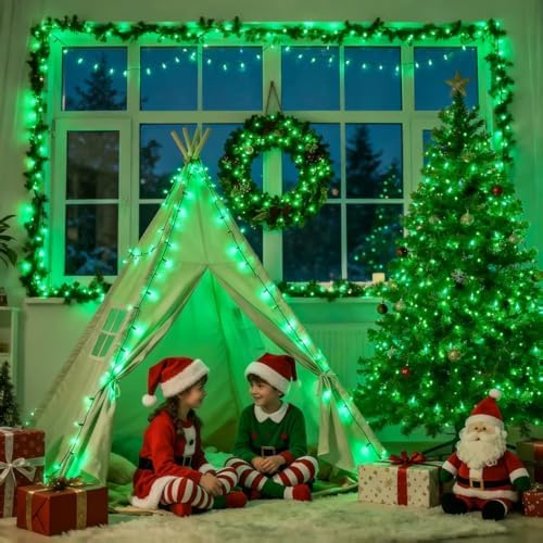 JMEXSUSS 500 LED Green Halloween Lights, 173ft Christmas Lights Plug in