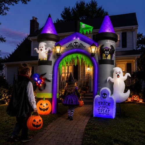 12.5 FT Inflatable Halloween Decorations, Huge Blow Up Halloween Archway