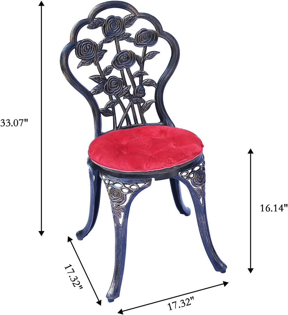 Mandolin Copper Rose Cast Aluminum 5 Piece Patio Dining Bistro Set