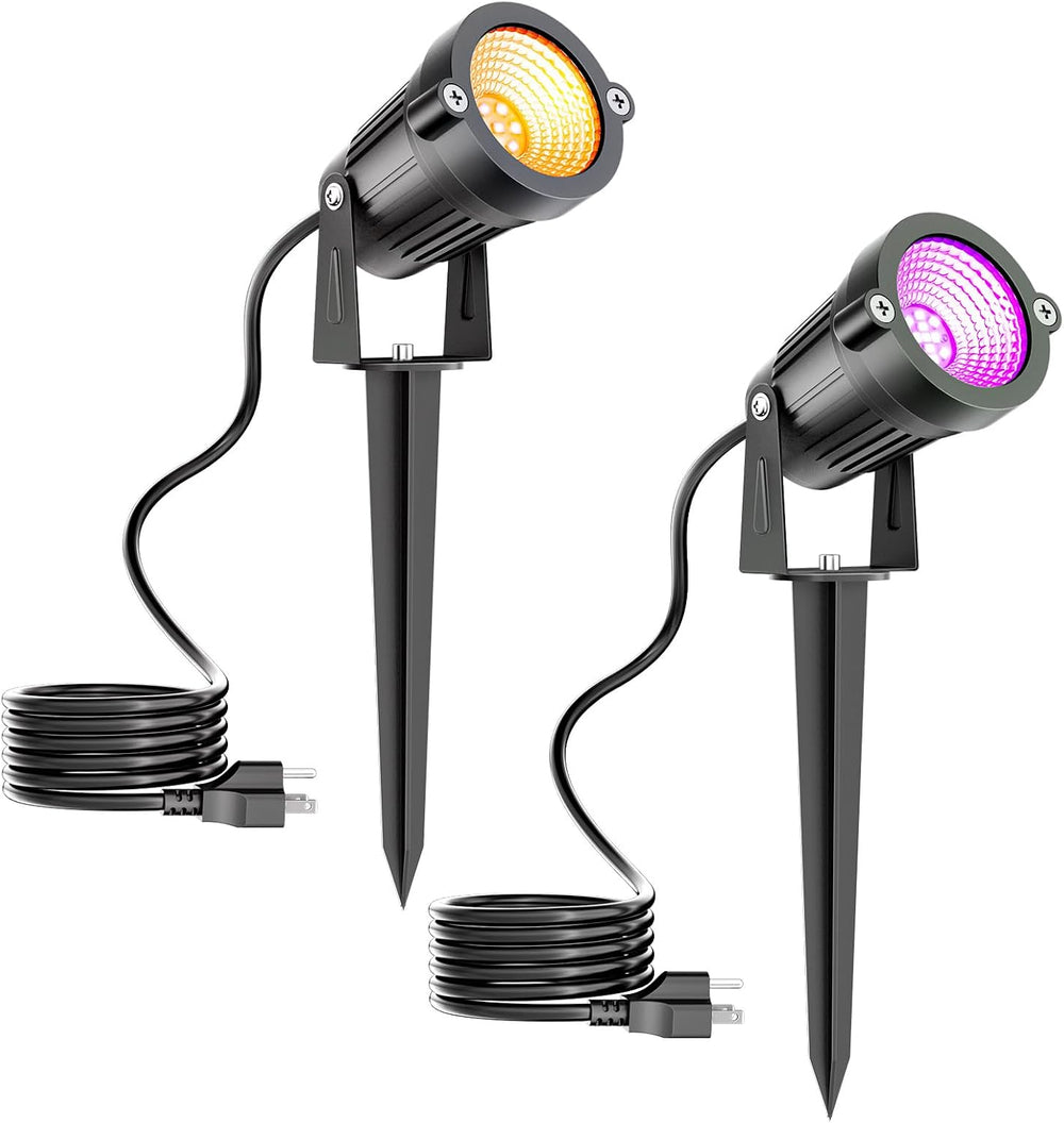 Onforu 12W Purple & Orange LED Outdoor Halloween Spotlights for Yard