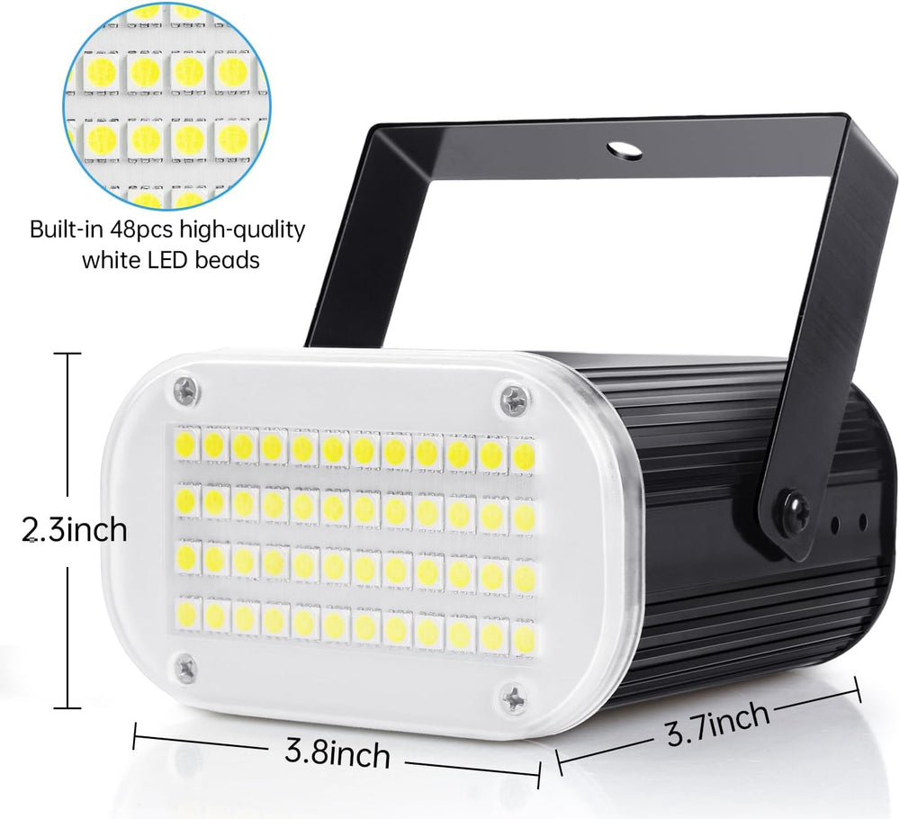 Luditek 4-Pack Mini Halloween White LED Strobe Light, Sound Activated - Flash...