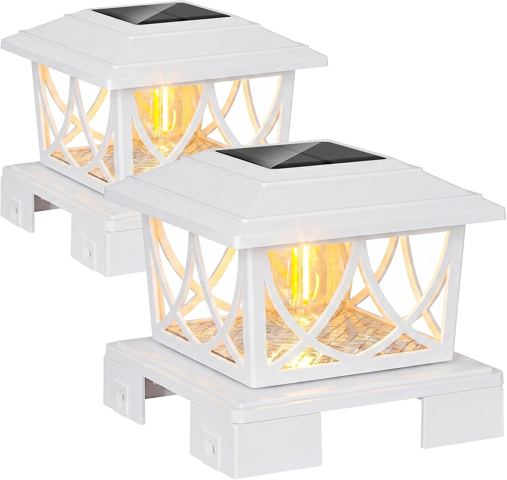 JOFIOS Solar Post Lights Outdoor 2pack, Adjustable Base Fits 3.5"–6"...