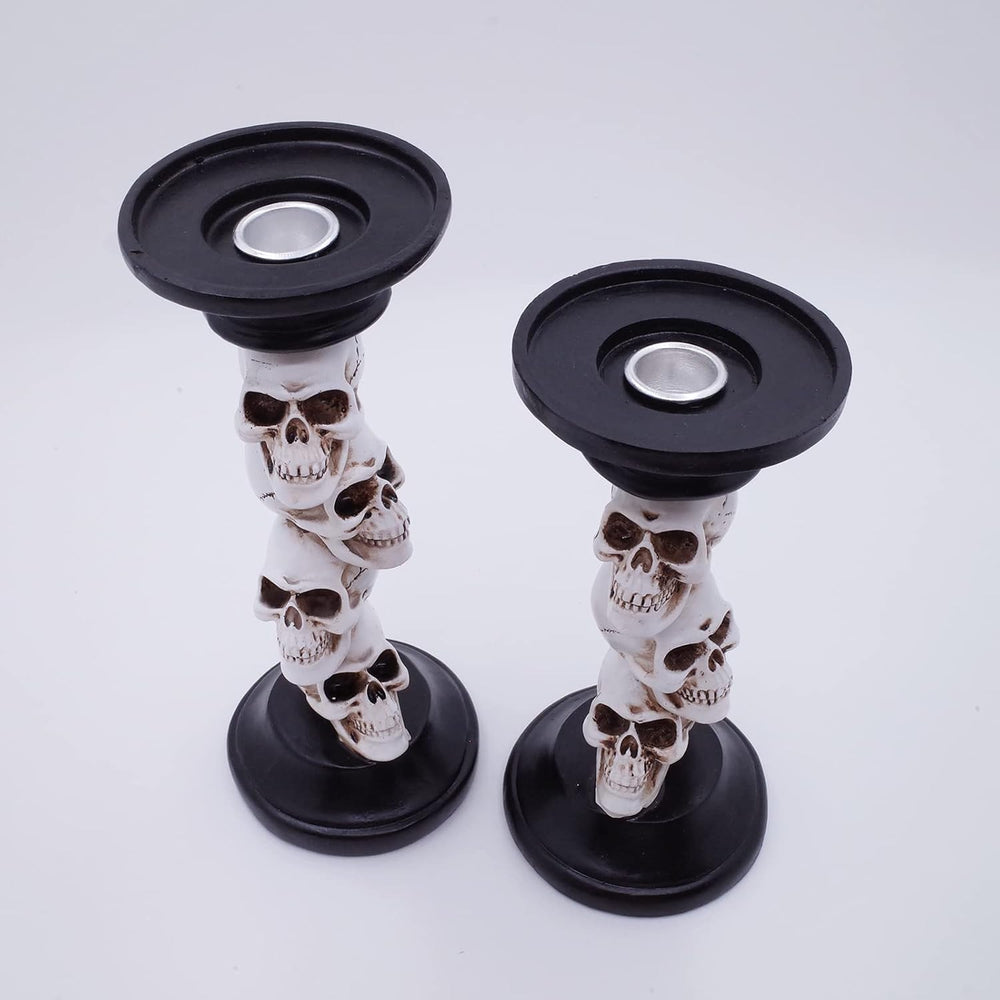 Etistta Halloween Skull Candle Holder for Fireplace Decorations, 9.5 Inch Tal...