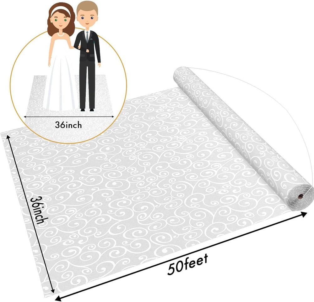 Thickened Aisle Runner for Wedding CeremonyFeet White Aisle Runner Walkway fo...