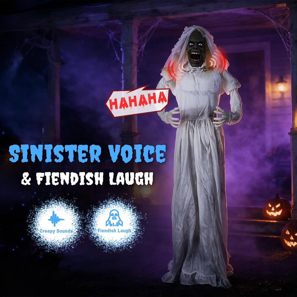 5.5FT Ghost Bride Halloween Animatronics Outdoor Decoration