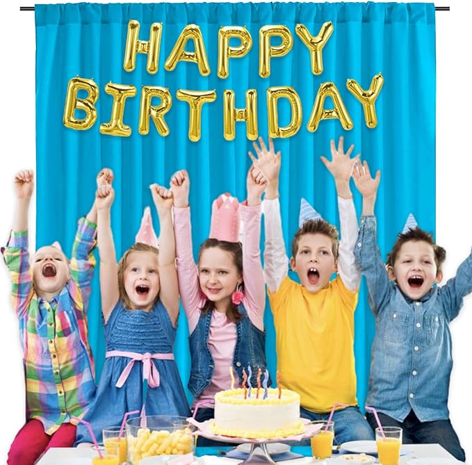 10 x 7 Feet Lake Blue Backdrop Curtain for Partie, Background Curtains for Ph...