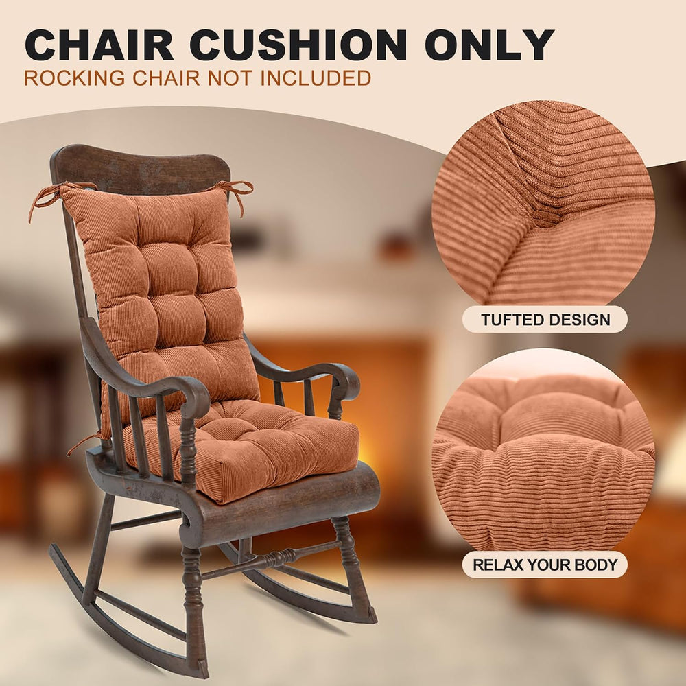 Lokex Rocking Chair Cushion, Tufted Indoor Rocking Chair Pads, 28x18/18x18