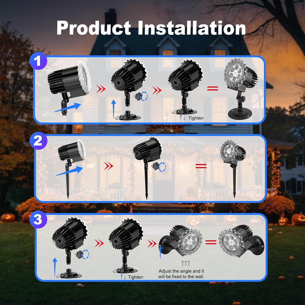 Matekxy Halloween Projector Lights Outdoor, 2025 Upgraded 3D Brighter Green&a...