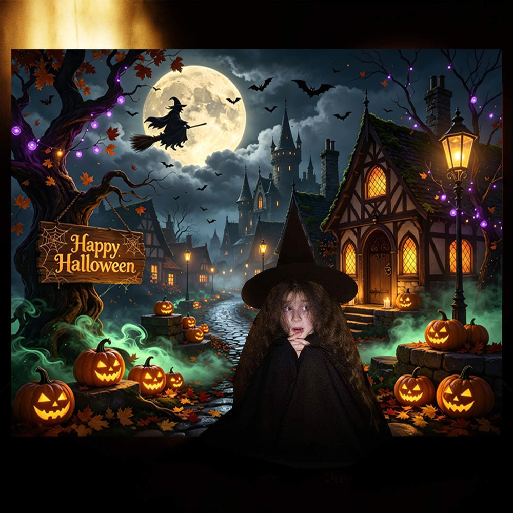 12x8ft Halloween Backdrop Haunted House Halloween Backdrops for Photography
