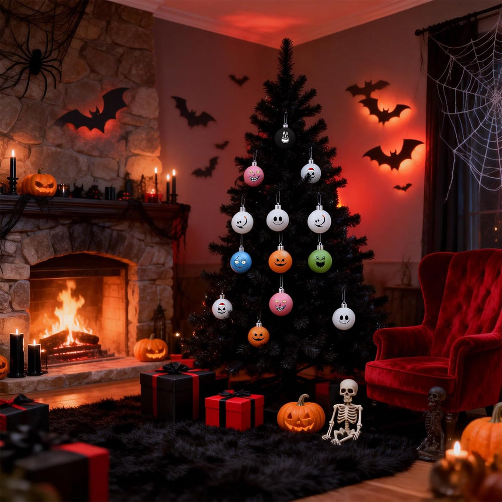 24PCS Nightmare Halloween Christmas Ornaments Balls for Tree 2.36in