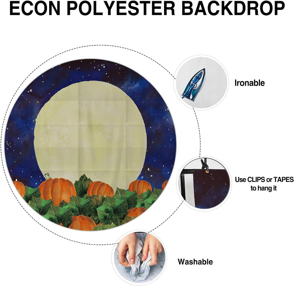 Allenjoy 96" x 72" Halloween Great Pumpkin Field Photography Backdr...