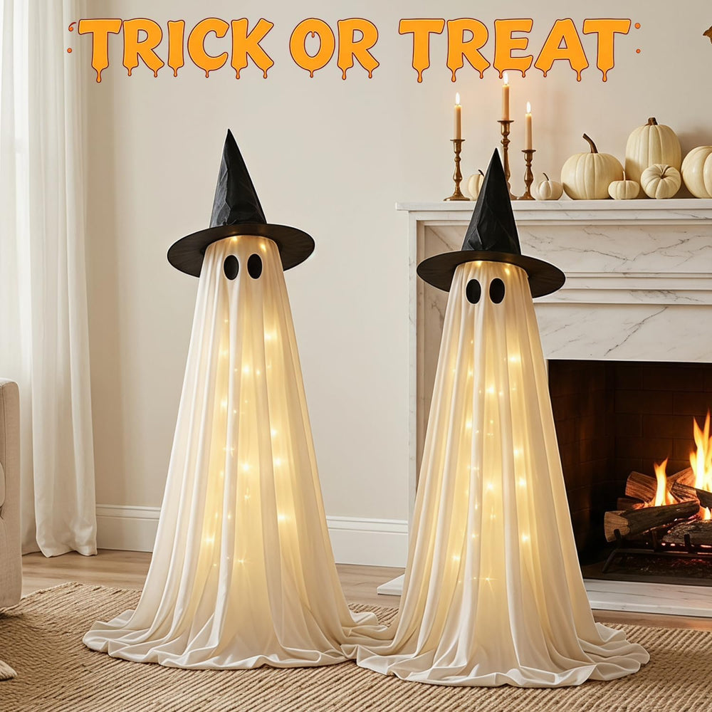 Halloween Decorations 2 PCS Lighted Ghost, 63" for Indoor Outdoor Party