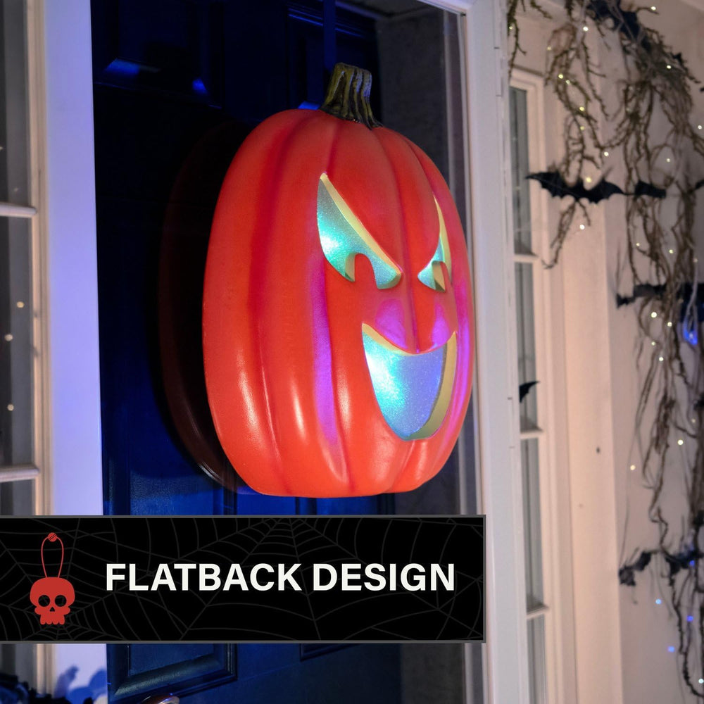 Haunted Hill Farm 1.8-Ft. LED Pumpkin Flatback Halloween Decoration