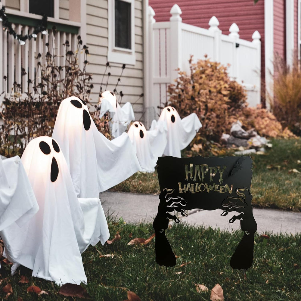 Metal Hand Happy Halloween Garden Stakes,Decorative Scary Yard Stakes