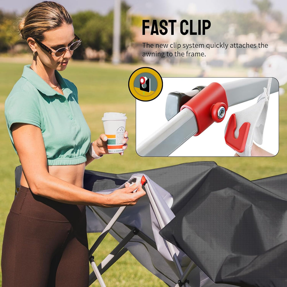 CROWN SHADES 10X10 Pop Up Canopy Tent with Sidewalls, One-Push Setup, Gray