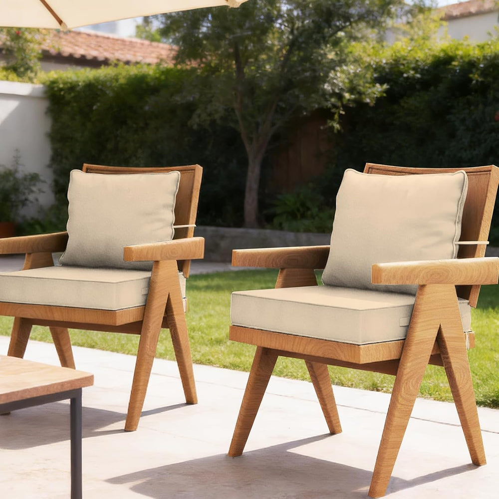 24x24“ Outdoor Deep Seat Cushions Set of 2, Patio Replacement Foam Cushions f...