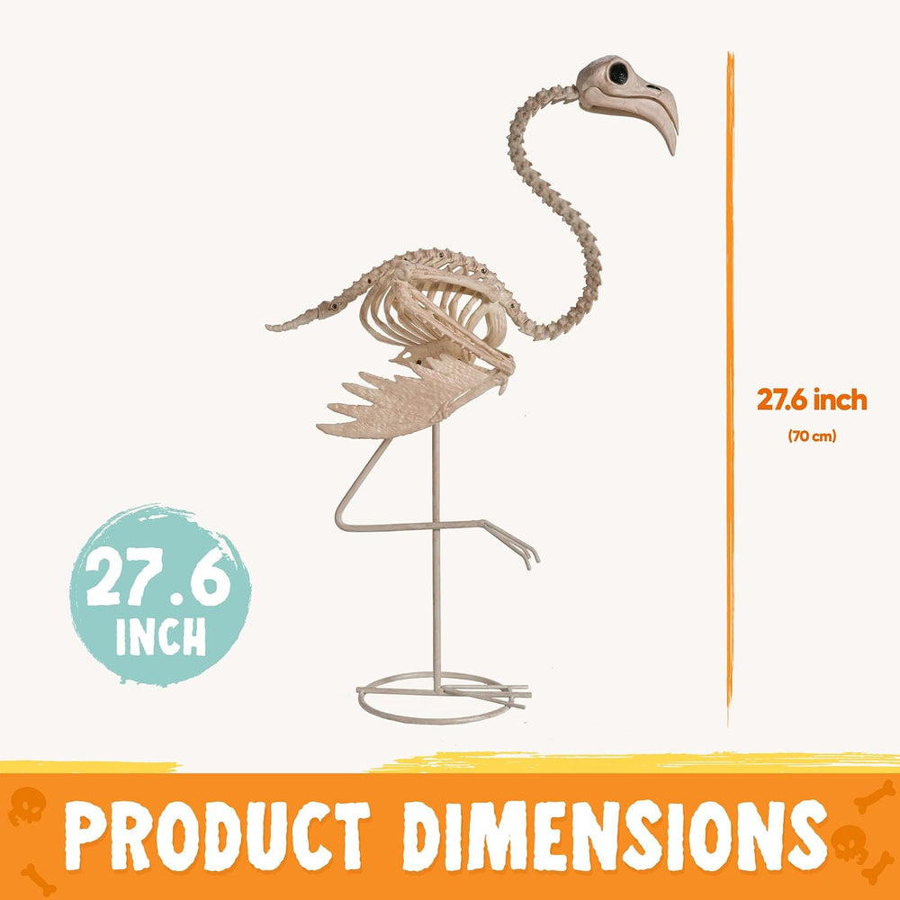 JOYIN Flamingo Skeleton Halloween Decorations 27.6 Inch Tall Spooky Flamingo ...