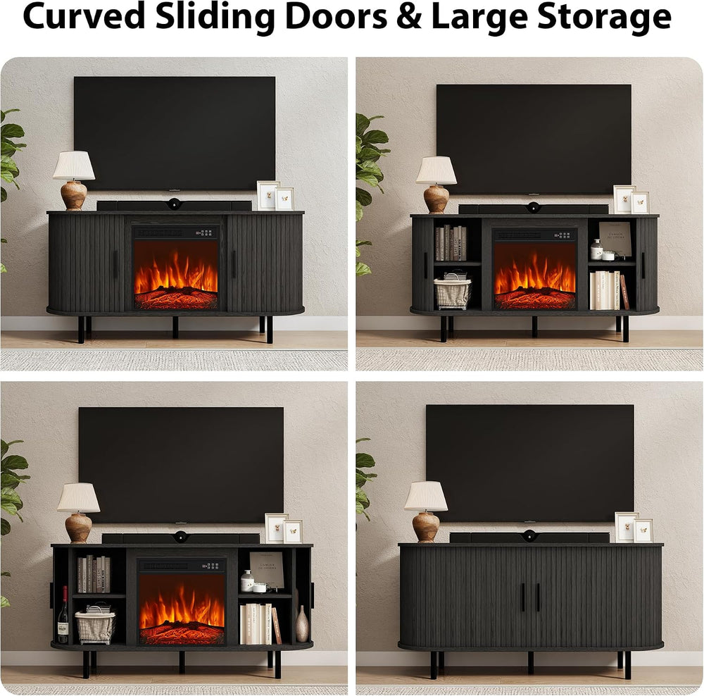 55" Fireplace TV Stand Electric Entertainment Center for TV Up to 65&quo...