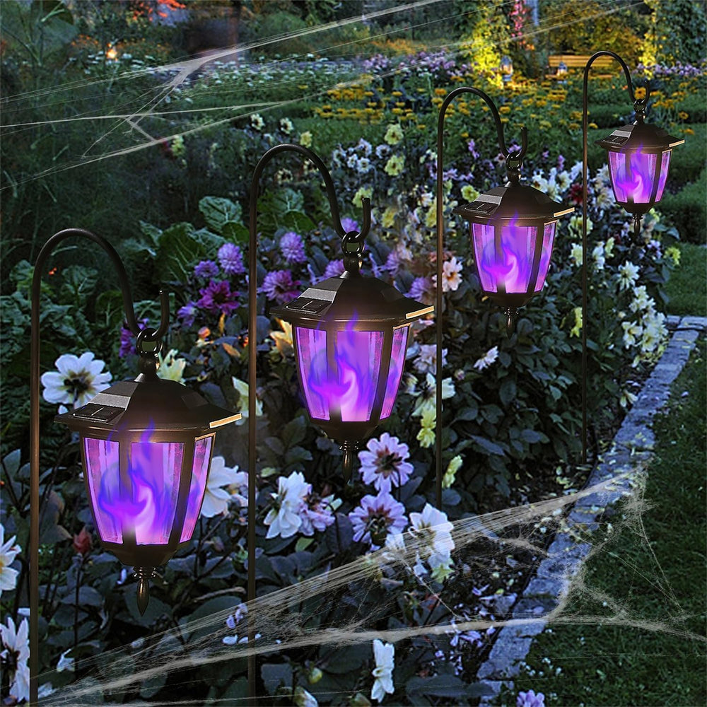 Dynaming 6 Pack Solar Halloween Flame Hanging Lights Outdoor, Flickering Flam...