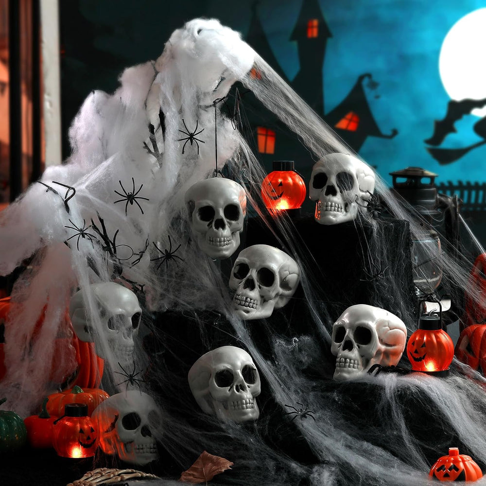 Lenwen 12 Pcs Skull Halloween Hanging Tree Ornaments, 4.3x4.3x3.15''