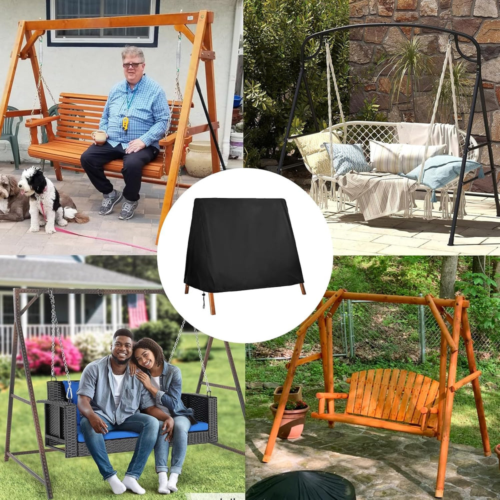 FLYMEI Outdoor Swing Cover Waterproof, 72" L×55" W×67" H, Black
