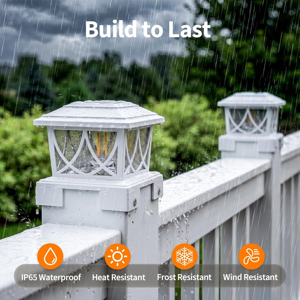 JOFIOS Solar Post Lights Outdoor 2pack, Adjustable Base Fits 3.5"–6"...