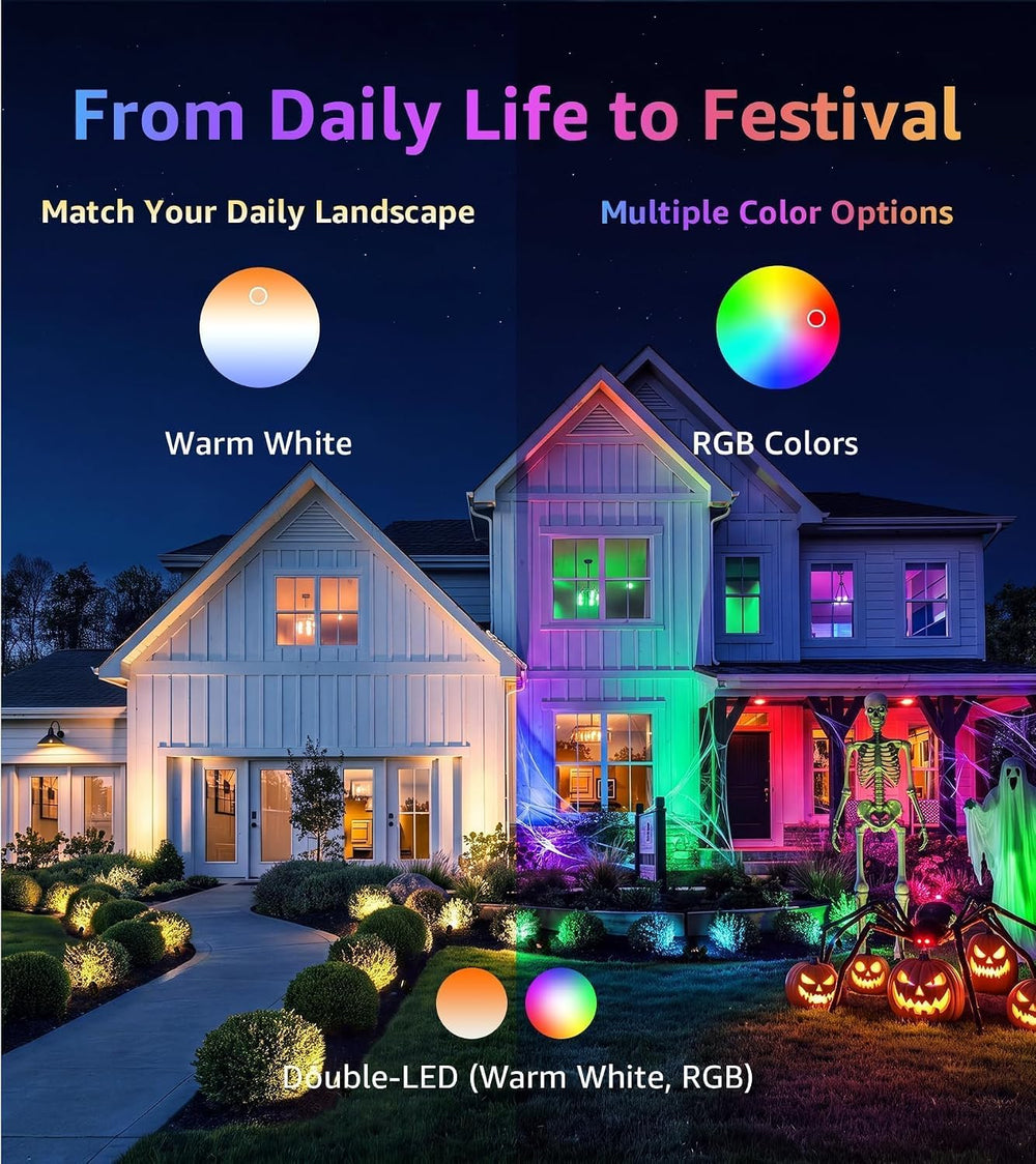 SUNVIE Halloween Spotlights Outdoor Waterproof 12W RGB LED Landscape Lights