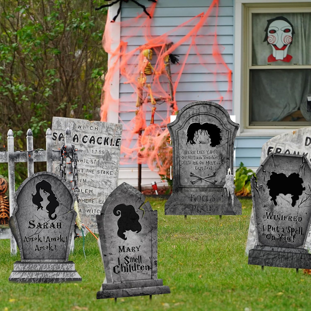 Metal Halloween Graveyard Tombstones Yard Stakes Signs
