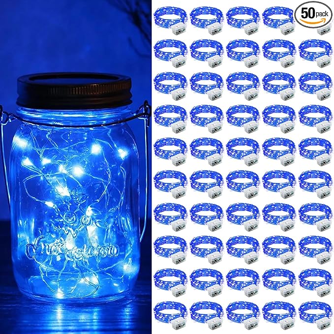 ZGWJ 50 Pack Fairy Lights Battery Operated, 7ft 20 Mini LED Fairy String Ligh...