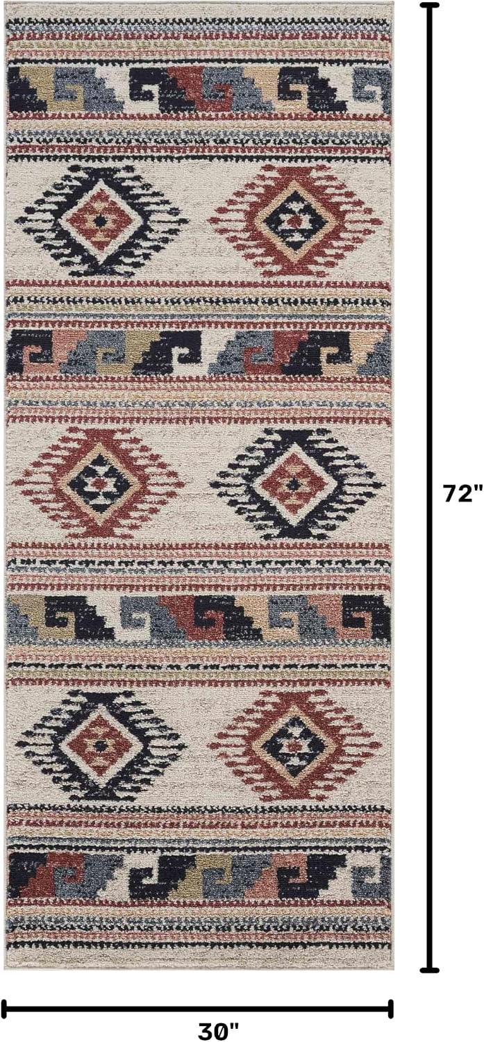 Abani Multicolor Southwestern Design 2'6" x 6' (3x6) Area Rug - ...