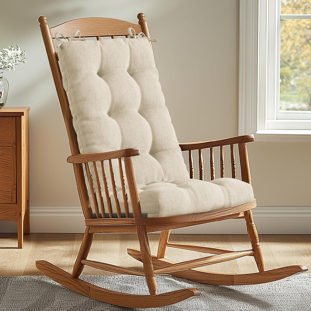 Codi Rocking Chair Cushions Indoor, Water-Resistant, Beige 1 Pack