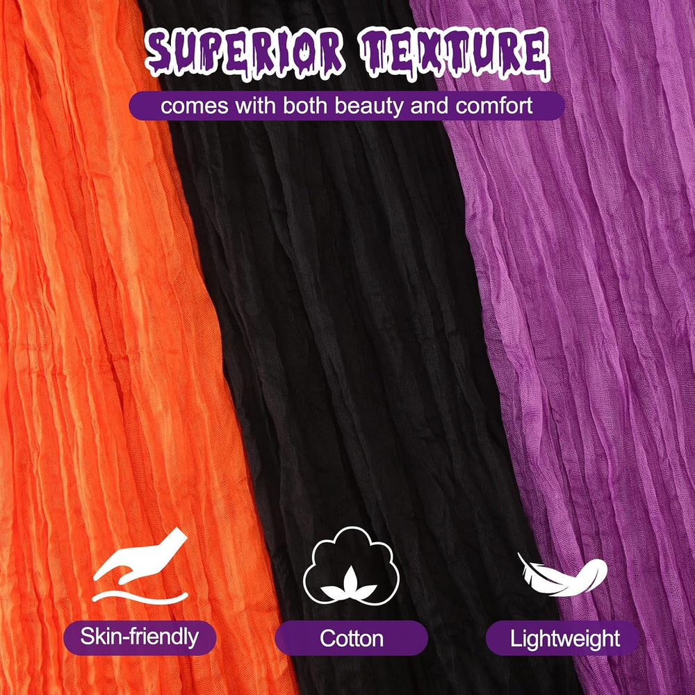 Moukeren 6 Pack Halloween Cheesecloth Table Runner Halloween Party Decor