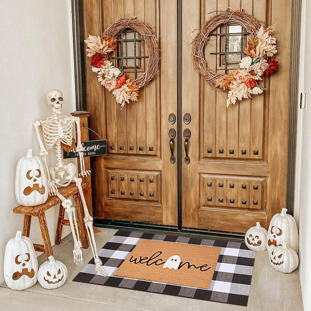 Halloween Door Mat Combo Set, Welcome Ghost Coco Coir Welcome Doormat + 28&qu...