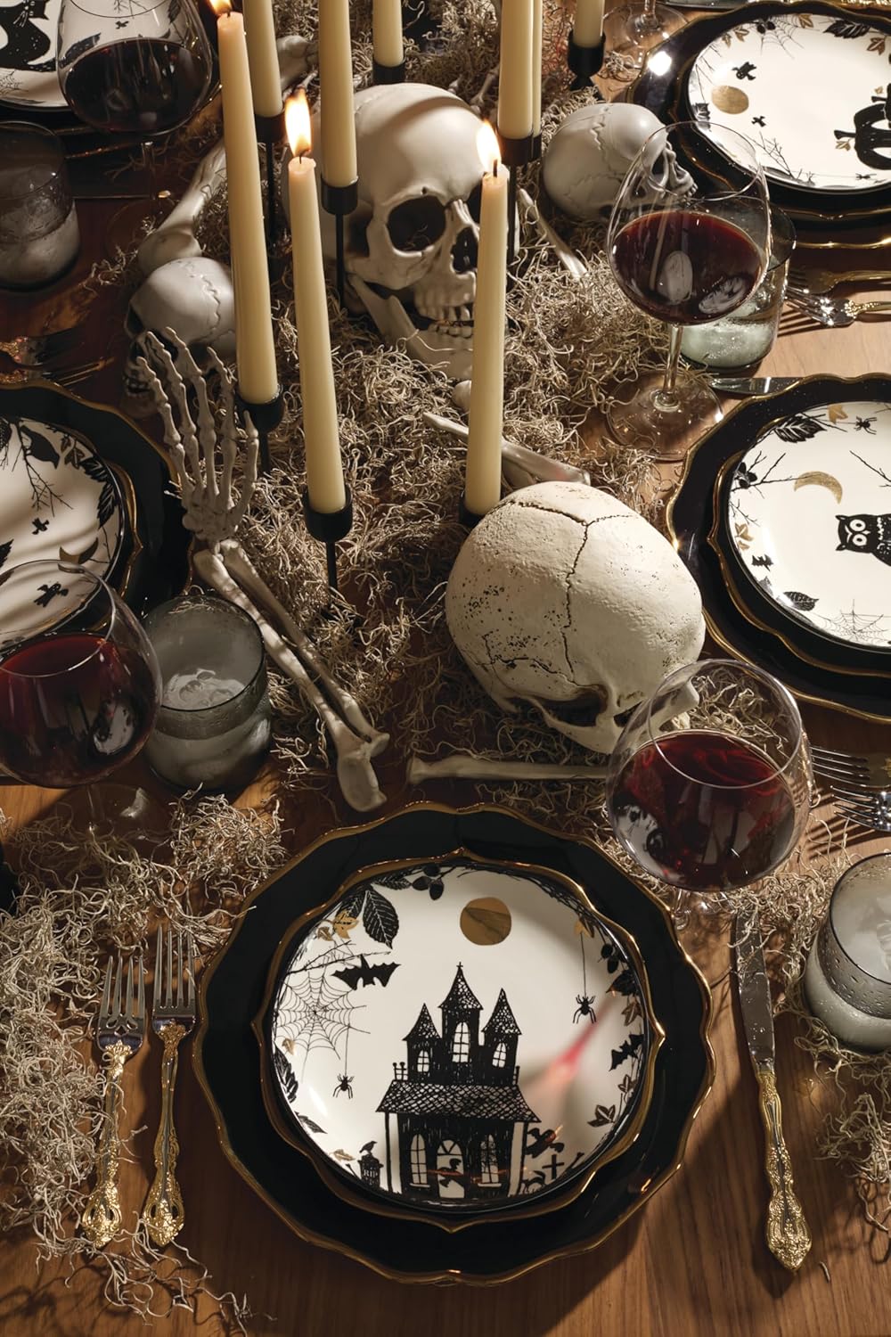 Lenox Haunted Halloween 4-Piece Accent Plates, Appetizer Plate Set for 4