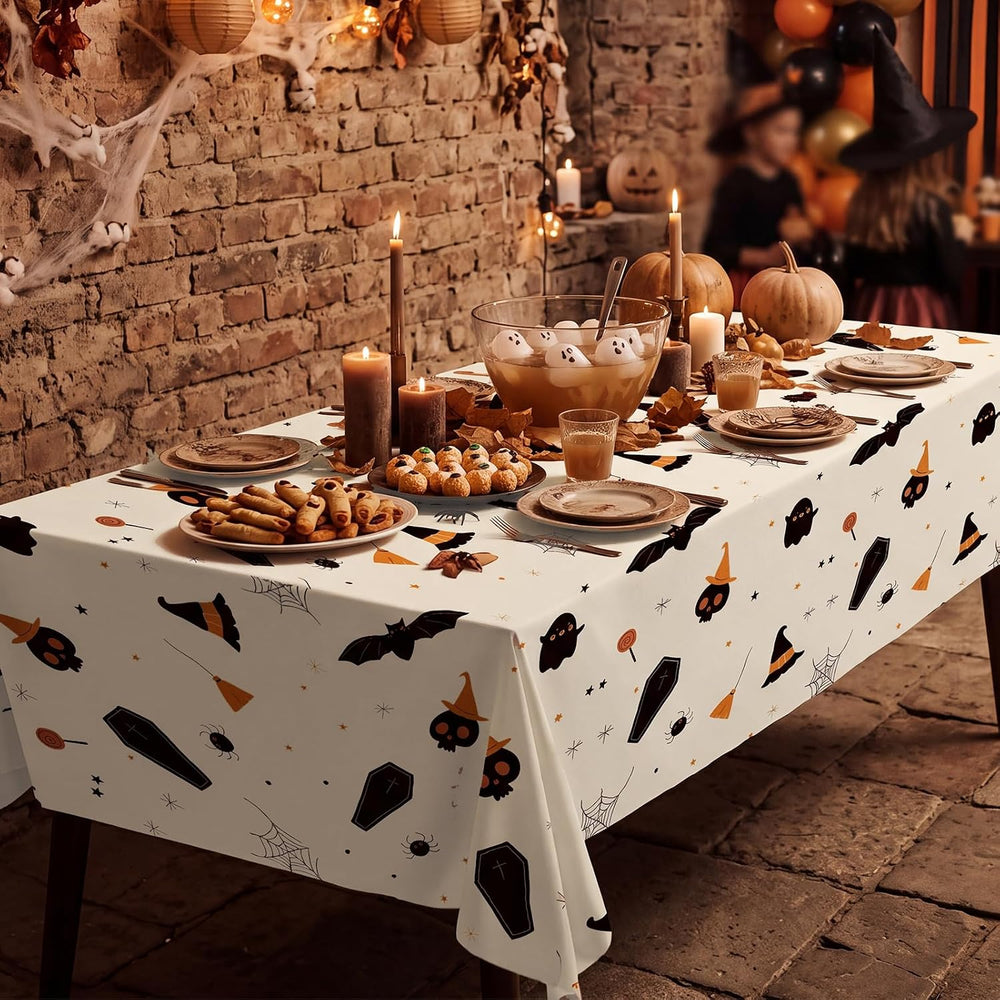 CXPSINC 54 Inch X 300 Feet Plastic Table Cover Roll Disposable Halloween Tabl...