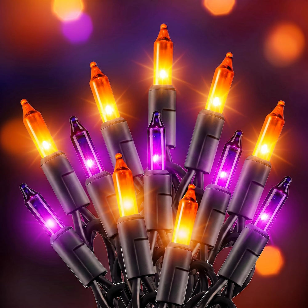 40FT Purple Orange Mini String Lights Halloween Decor for Party Decorations