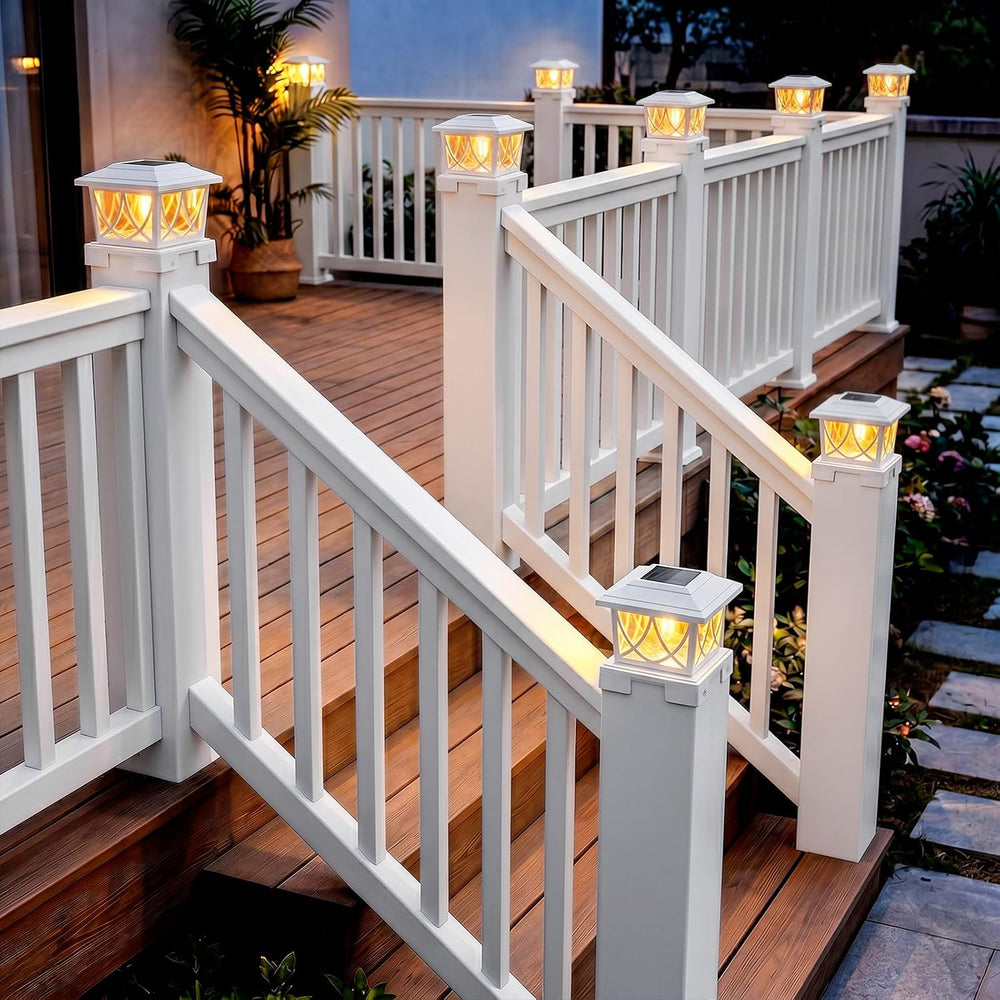 JOFIOS Solar Post Lights Outdoor 2pack, Adjustable Base Fits 3.5"–6"...