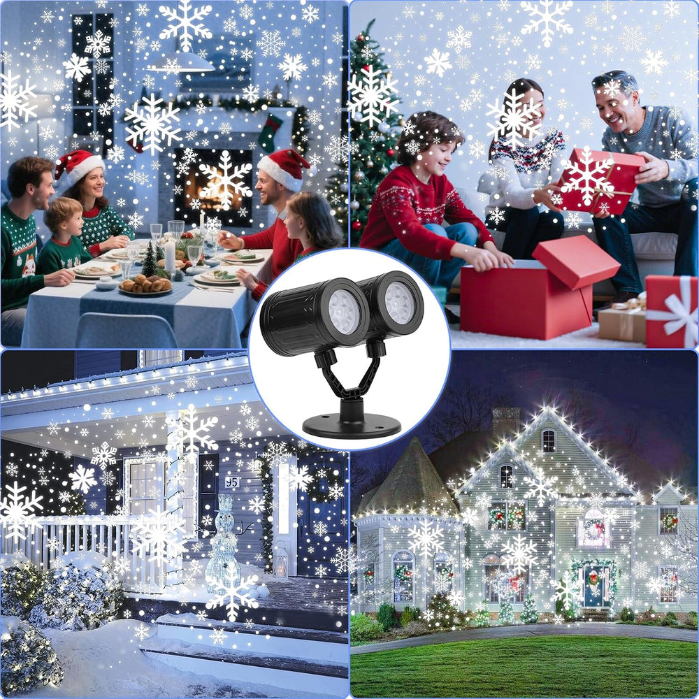 Christmas Snowflake Projector Lights Double Head Dynamic Snowflake Lights