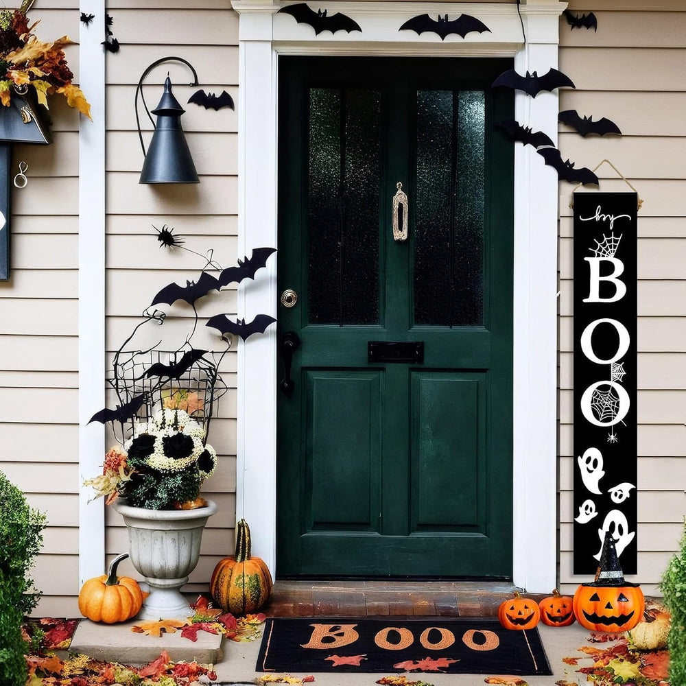 One-Piece Reversible Fall Halloween Porch Sign, Outdoor Decor