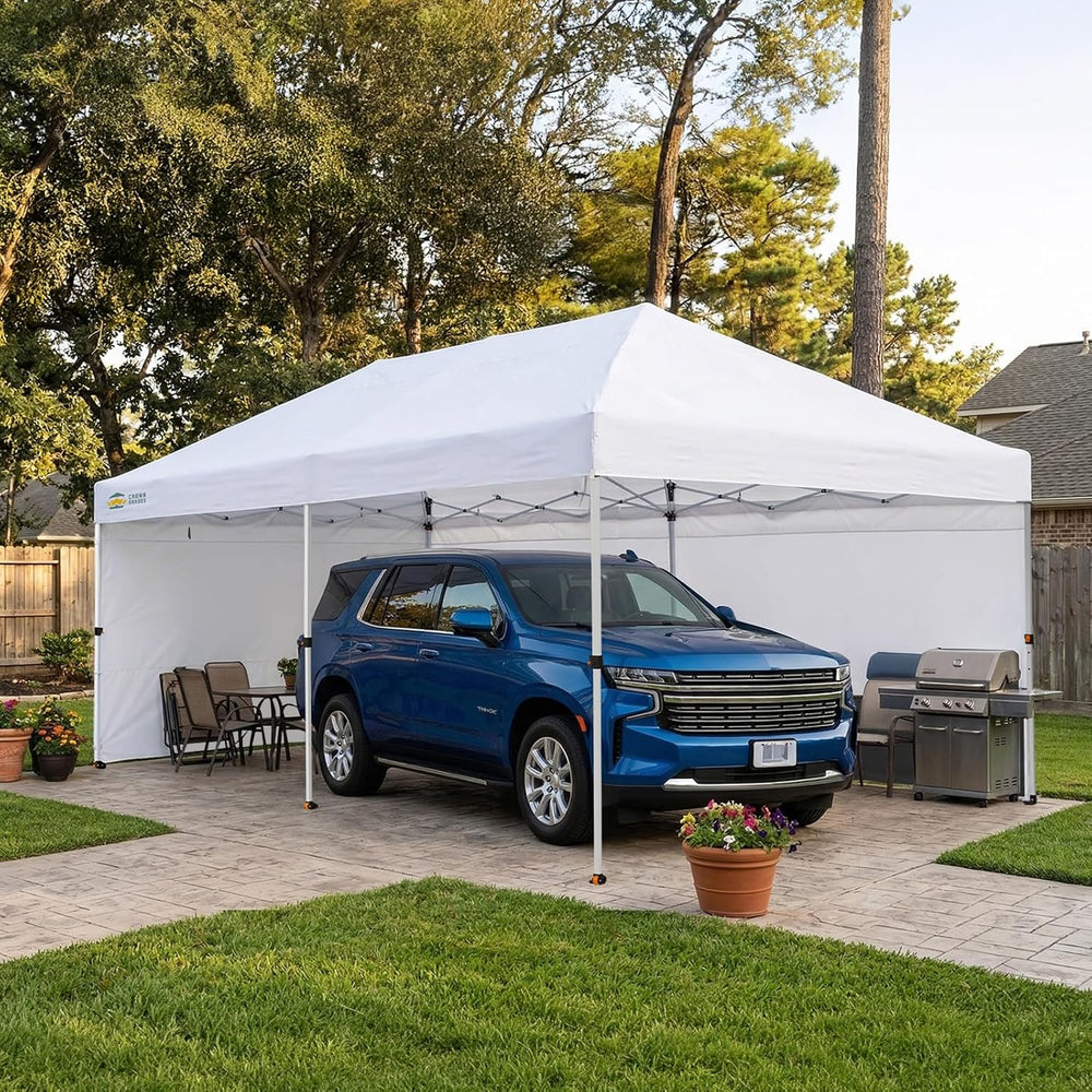 CROWN SHADES 10x20 Pop Up Canopy Tent, Event Shelter, White