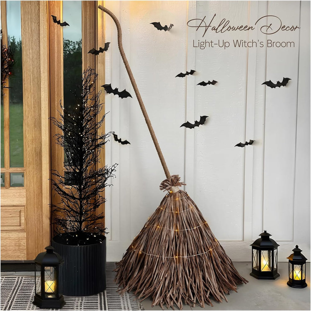 Halloween Decorations - 5.5 Ft Giant Light-Up Witches Broom