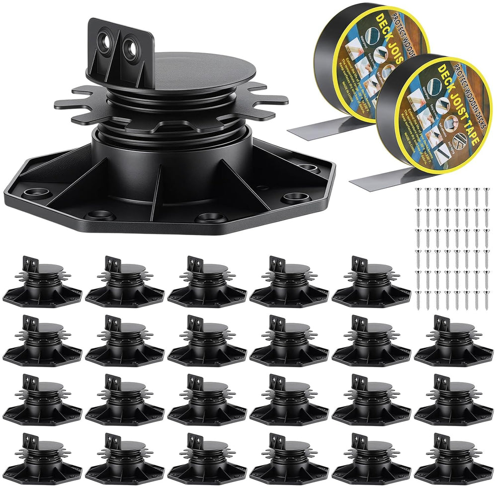 Timtin 24 Pack Adjustable Deck Support Pedestals, 1-3/16 to 2-3/8 in
