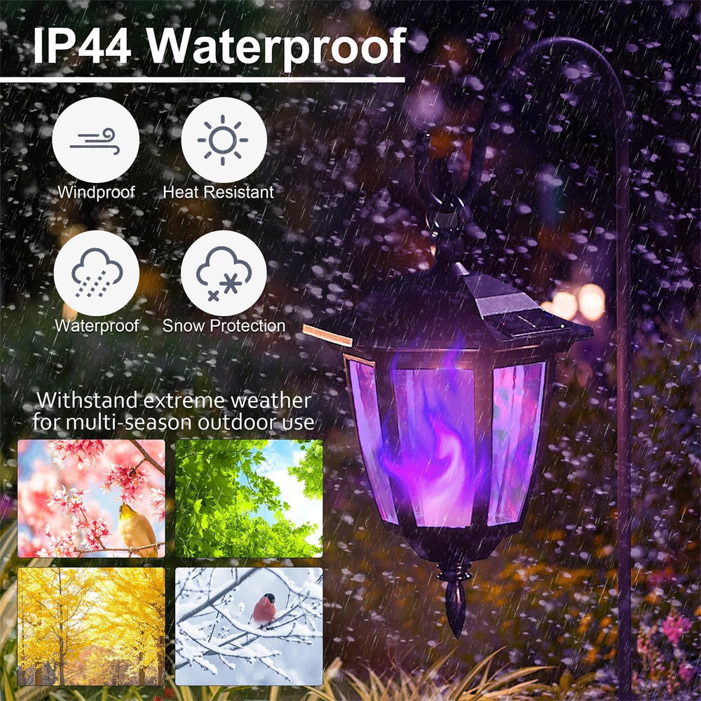 Dynaming 6 Pack Solar Halloween Flame Hanging Lights Outdoor, Flickering Flam...