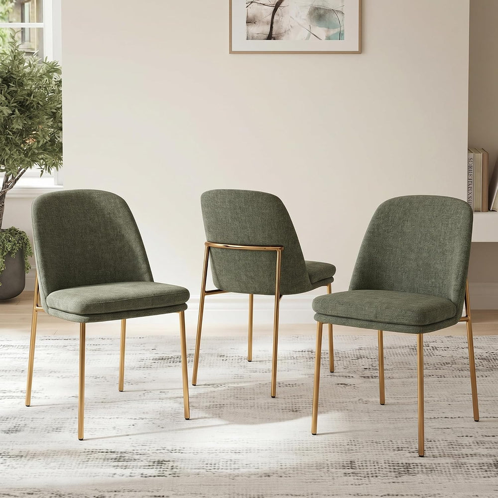 CHITA Modern Dining Chairs Set of 3, Upholstered Dining Chair, Moss Green