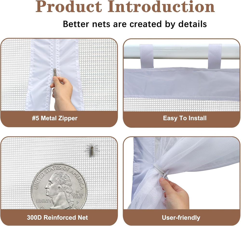 SCOCANOPY Replacement Mesh sidewall for Most 12x12 Canopy Or Gazebo,(White)