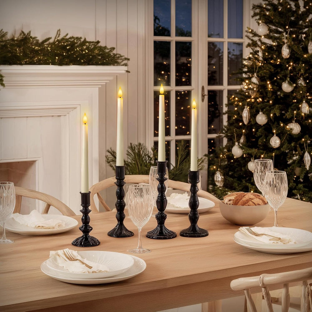 12 Pcs Flameless Taper Candles with Remote, Timer, Plastic Battery Operated W...