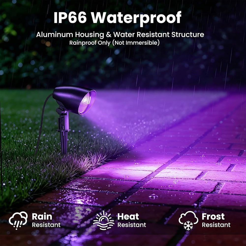 ZZXX 20W Halloween Black Light Spotlight Outdoor,IP66 Plug-in Light, 2Pack