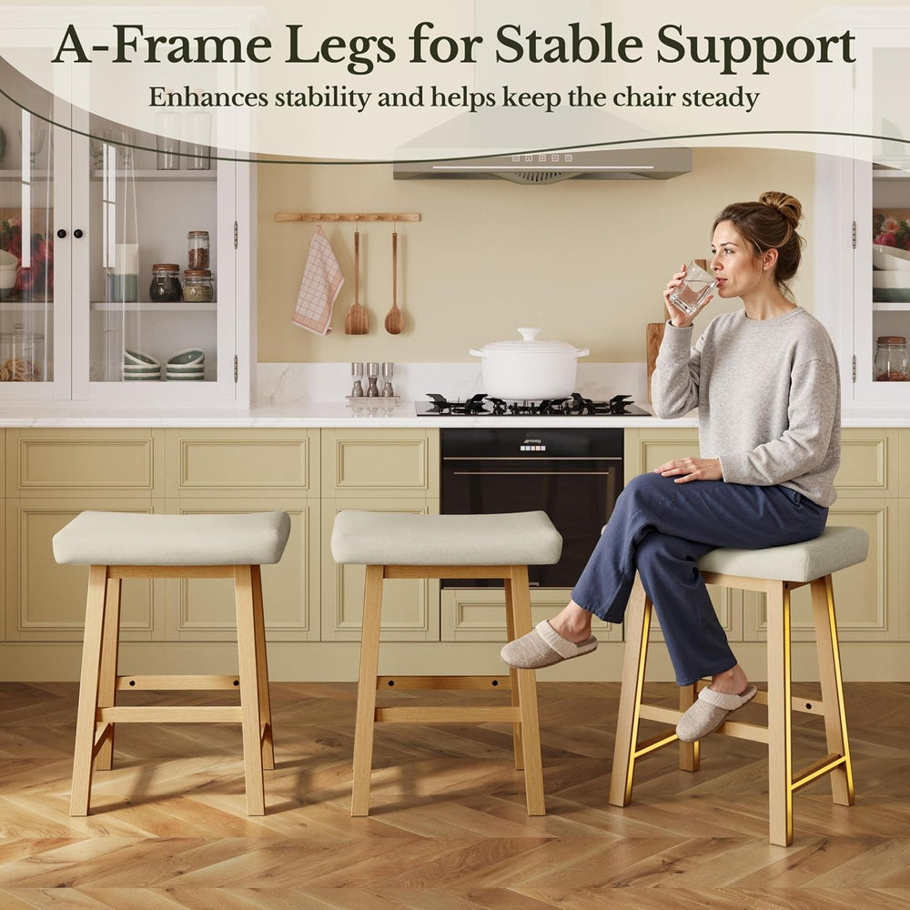Yaheetech 24 Inch Counter Height Bar Stools Set of 3 Backless